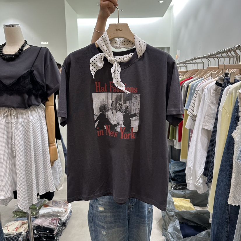 PART3韓國直郵實拍女士新品人氣26春夏熱賣休閑T恤含圍巾Part.3T恤圖色2
