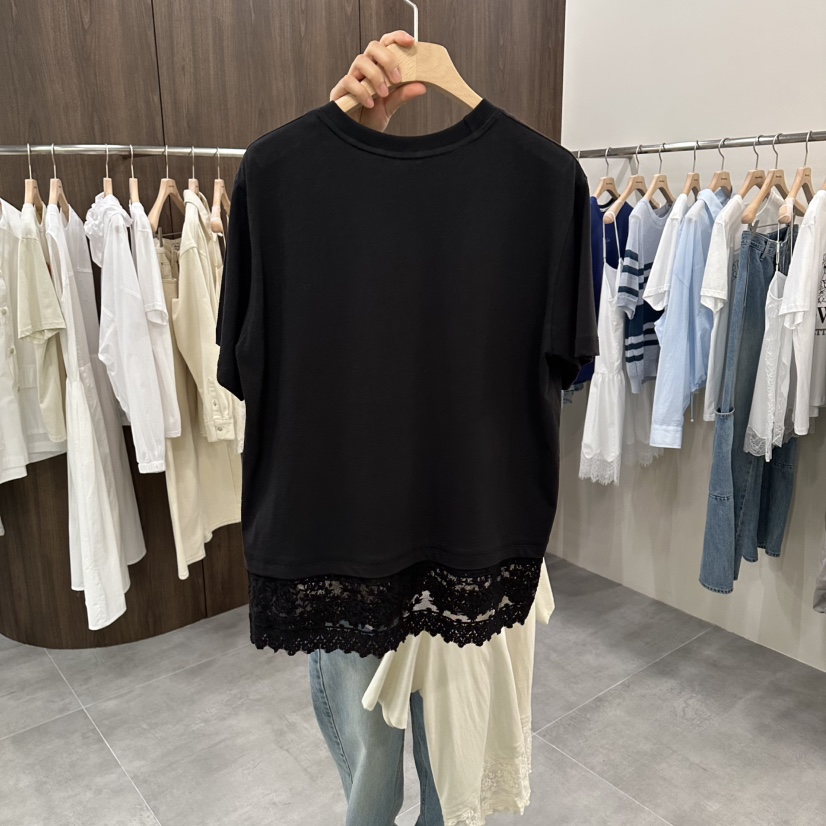 URBANSTORY/REMAKING韓國代購女裝新款推薦時尚休閑T恤蕾絲Remaking/URBANSTORYT恤