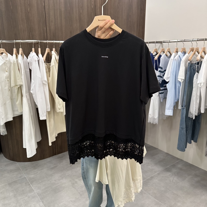 URBANSTORY/REMAKING韓國代購女裝新款推薦時尚休閑T恤蕾絲Remaking/URBANSTORYT恤圖色3