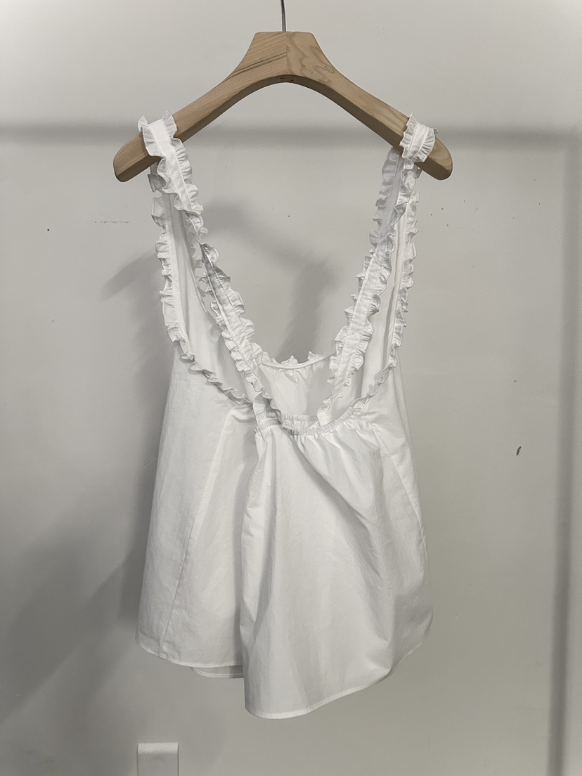 VISUAL SPACE/PAGE92/FLEISCHER韓國直郵實拍女士新品人氣吊帶背心荷葉邊VISUAL SPACE/PAGE92/FLEISCHER吊帶/背心