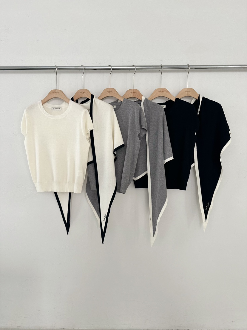 2ND GATE韓國代購女士新款26春夏時尚熱賣人氣針織衫含圍巾2ND GATE針織衫