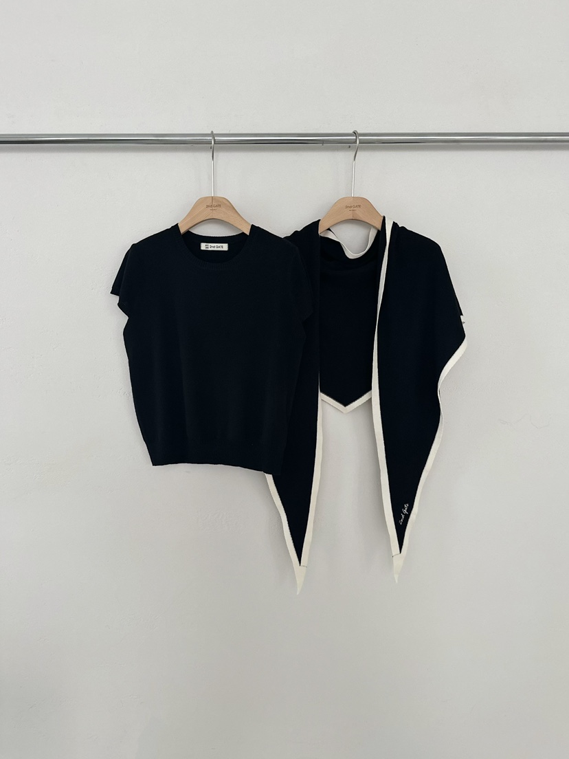 2ND GATE韓國代購女士新款26春夏時尚熱賣人氣針織衫含圍巾2ND GATE針織衫圖色3