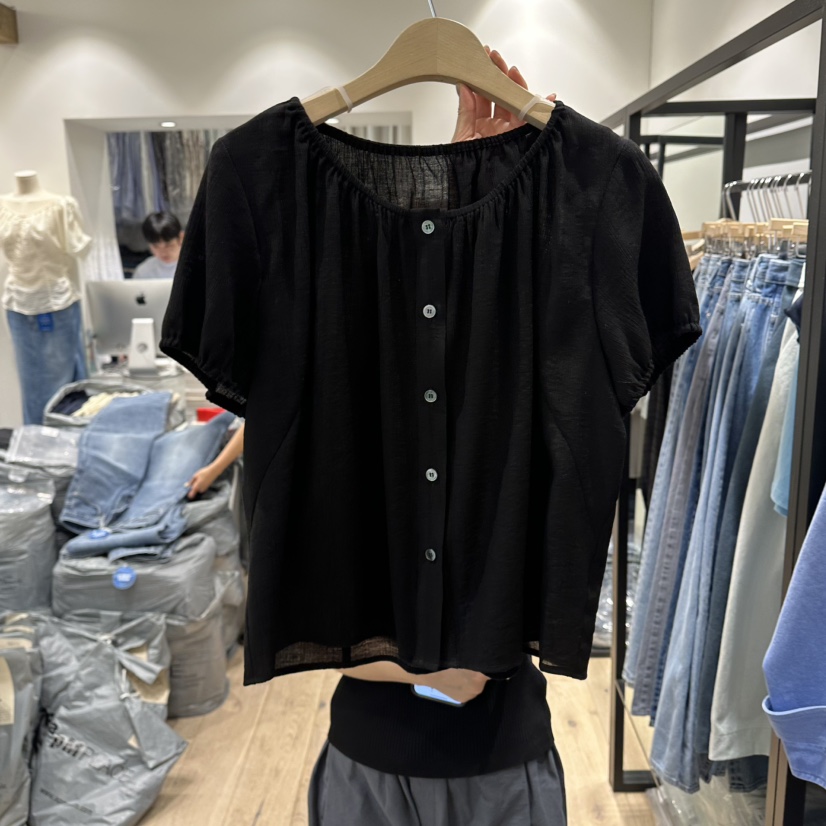 BRUNI/RICOTTA韓國直郵女裝新款時尚推薦襯衫蕾絲衫褶裥BRUNI/RICOTTA襯衫/蕾絲衫圖色2