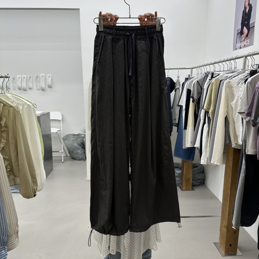 ENHANCE韓國代購女裝新品熱賣休閑26春夏人氣推薦休閑褲腰帶ENHANCE/HOPESMORE休閑褲圖色2墨色