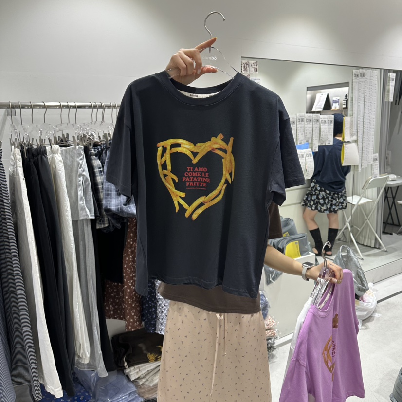 COMBO韓國東大門代購女士新品26春夏人氣職業休閑時尚T恤COM_BOT恤圖色2
