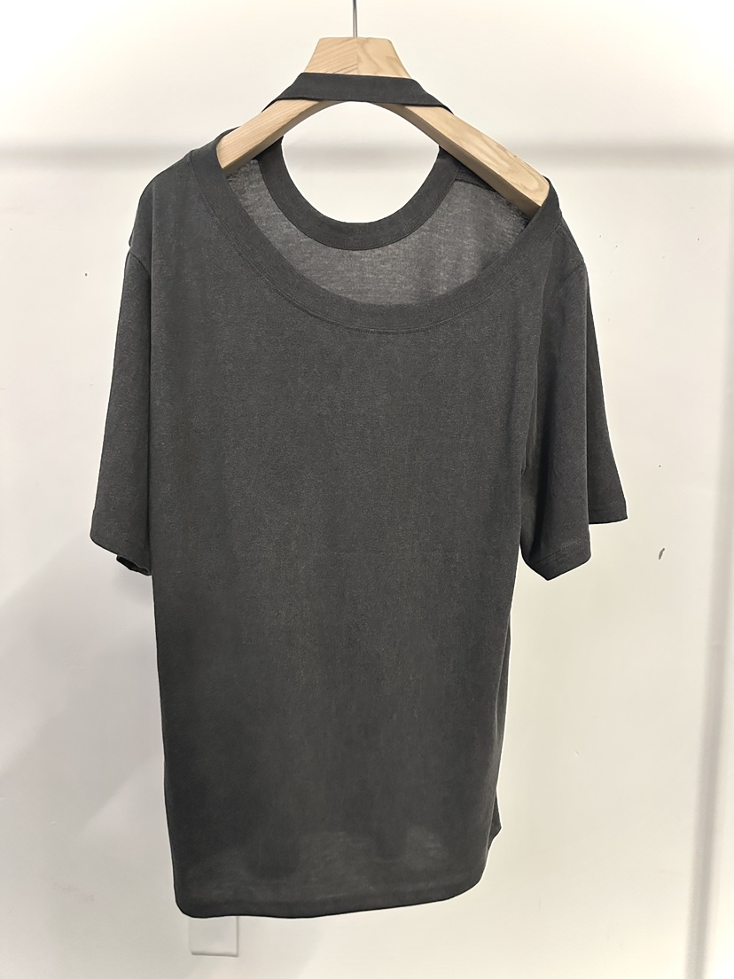 VISUAL SPACE/PAGE92/FLEISCHER韓國直郵女士新款26春夏T恤不對稱露肩VISUAL SPACE/PAGE92/FLEISCHERT恤