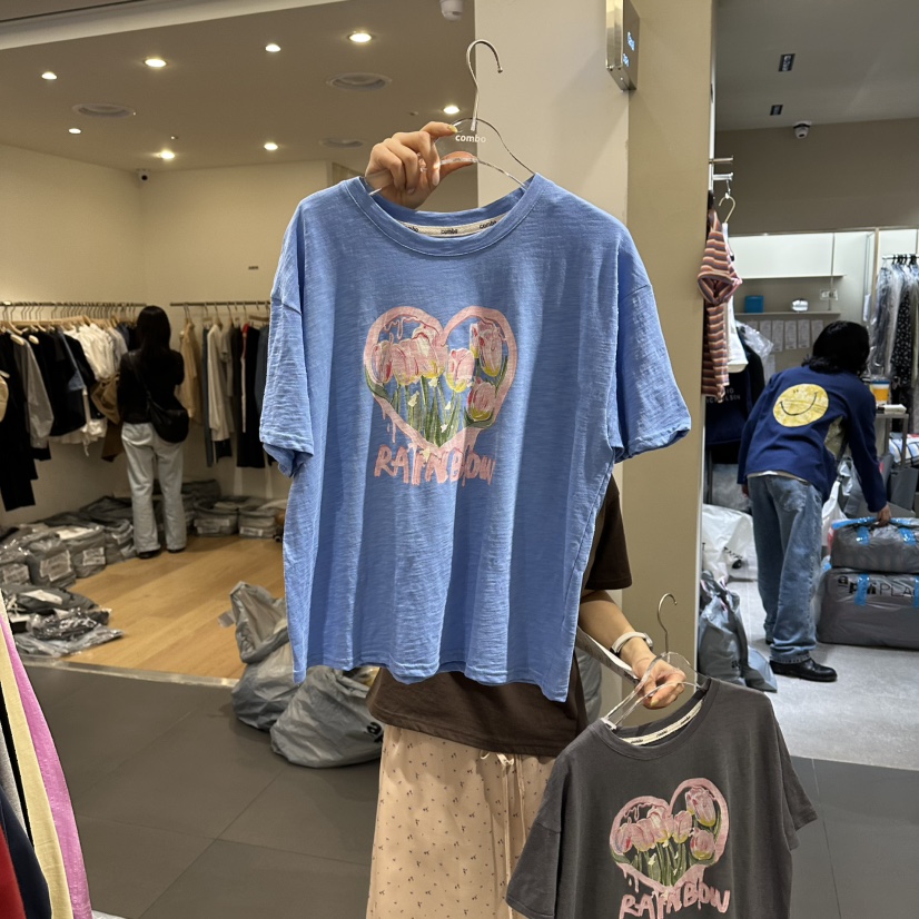 COMBO韓國直郵實拍女裝新品熱賣休閑26春夏職業推薦時尚T恤COM_BOT恤圖色2