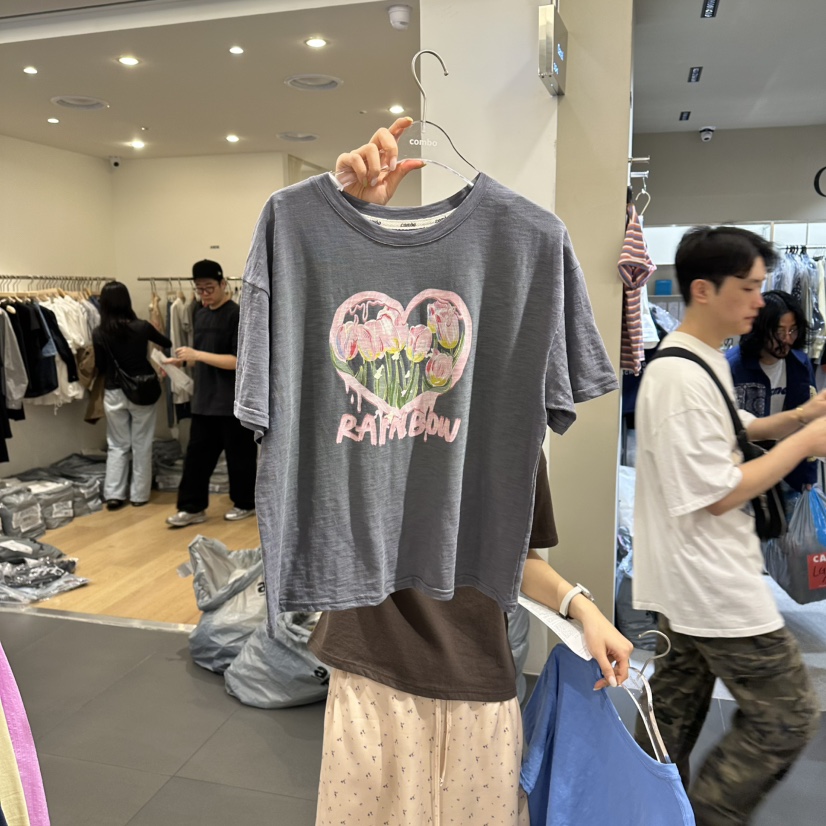 COMBO韓國直郵實拍女裝新品熱賣休閑26春夏職業推薦時尚T恤COM_BOT恤圖色3