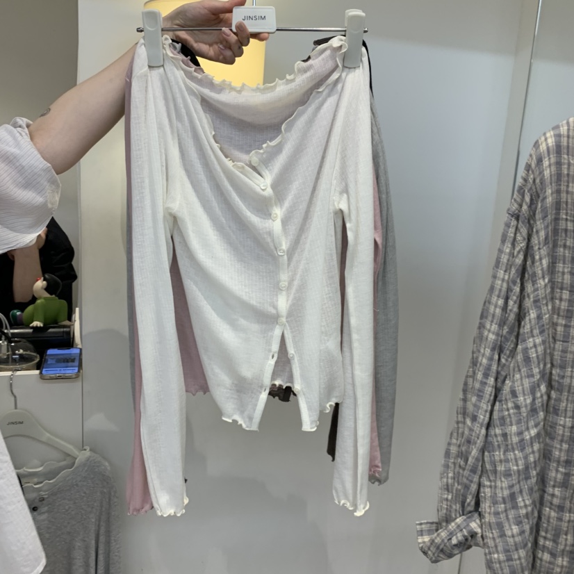 JINSIM韓國直郵女裝新款休閑時尚熱賣職業人氣長袖T恤開衫JINSIM長袖T恤圖色2