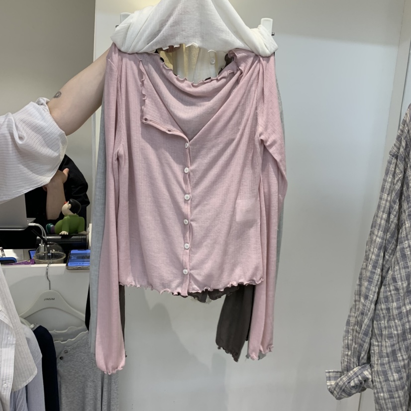 JINSIM韓國直郵女裝新款休閑時尚熱賣職業人氣長袖T恤開衫JINSIM長袖T恤圖色3