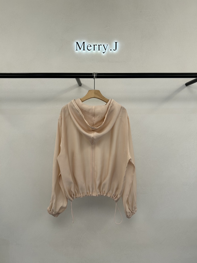 MERRY-J韓國東大門直郵女士新款26春夏人氣夾克歐根紗連帽MERRY-J夾克