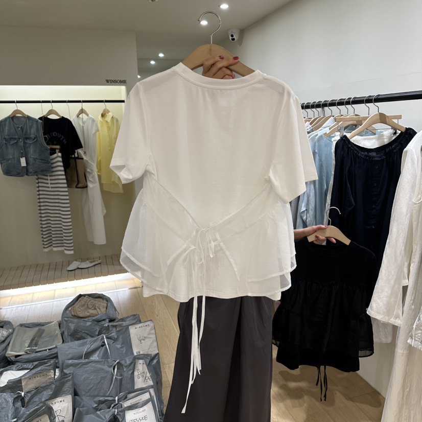 WINSOME韓國直郵實拍女裝新品時尚職業休閑推薦26春夏T恤雪紡WINSOMET恤