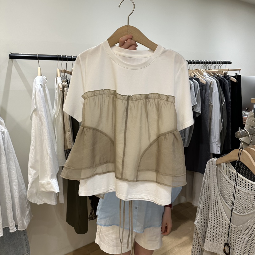 WINSOME韓國直郵實拍女裝新品時尚職業休閑推薦26春夏T恤雪紡WINSOMET恤圖色2