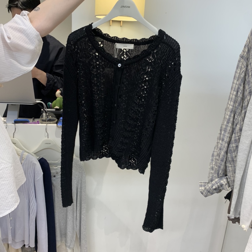 JINSIM韓國直郵實拍女士新品人氣熱賣26春夏針織衫羊毛衫開襟JINSIM針織衫圖色2