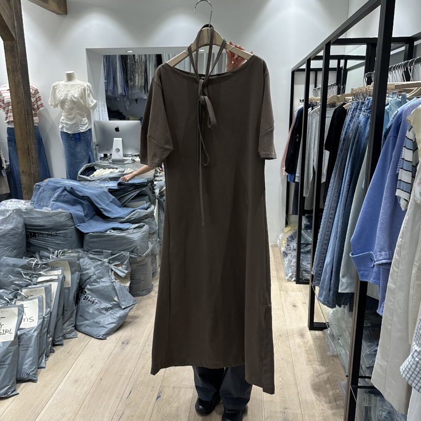 BRUNI/RICOTTA韓國東大門代購女士新品休閑連衣裙含腰繩BRUNI/RICOTTA連衣裙圖色2