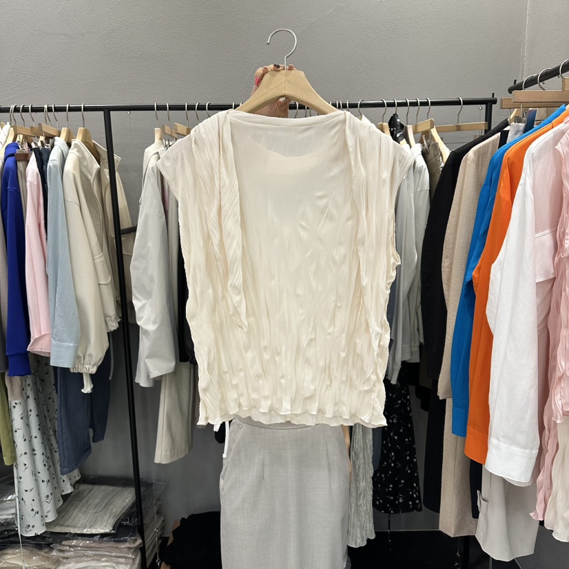 FLAMME TOIT/LUNAMDE韓國東大門直郵女裝新品休閑T恤褶皺FLAMME TOIT/LUNAMDET恤