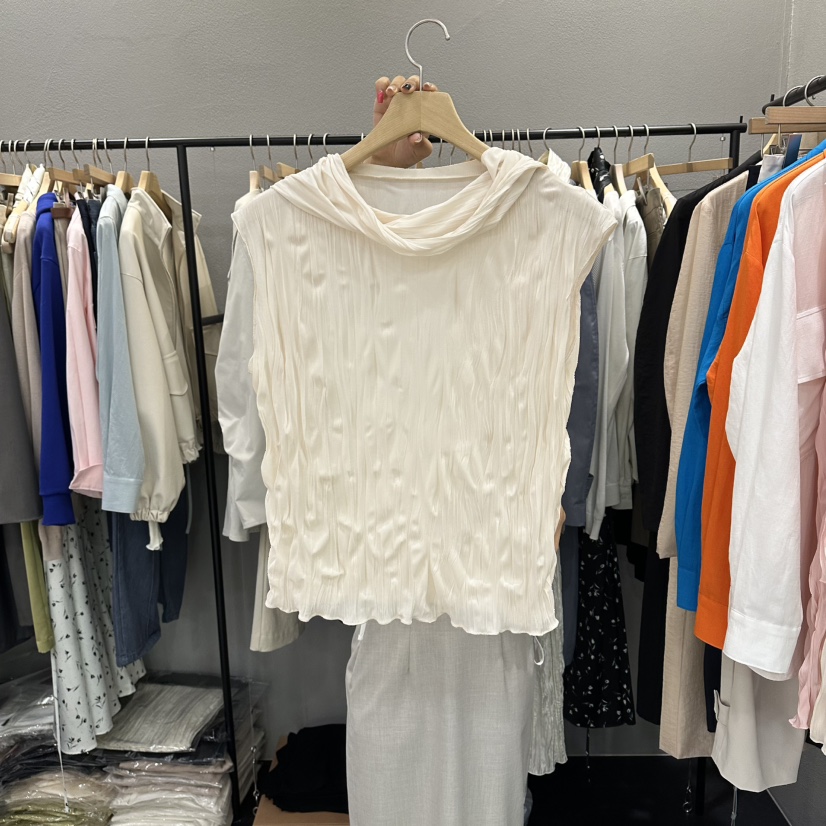 FLAMME TOIT/LUNAMDE韓國東大門直郵女裝新品休閑T恤褶皺FLAMME TOIT/LUNAMDET恤圖色2