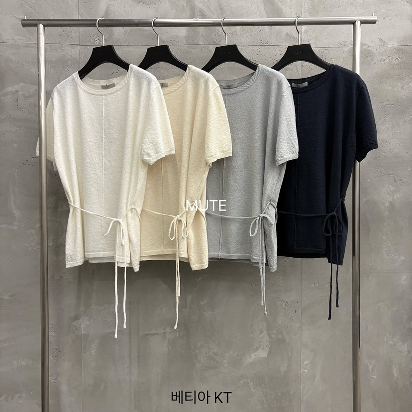 MUTE-P韓國東大門直郵女裝新品職業熱賣人氣推薦T恤含腰繩MUTET恤