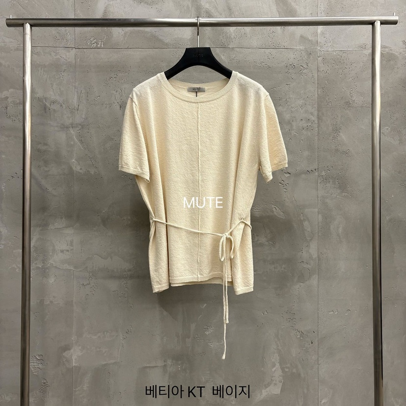 MUTE-P韓國東大門直郵女裝新品職業熱賣人氣推薦T恤含腰繩MUTET恤圖色2