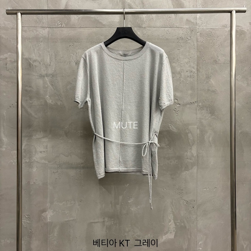 MUTE-P韓國東大門直郵女裝新品職業熱賣人氣推薦T恤含腰繩MUTET恤圖色3