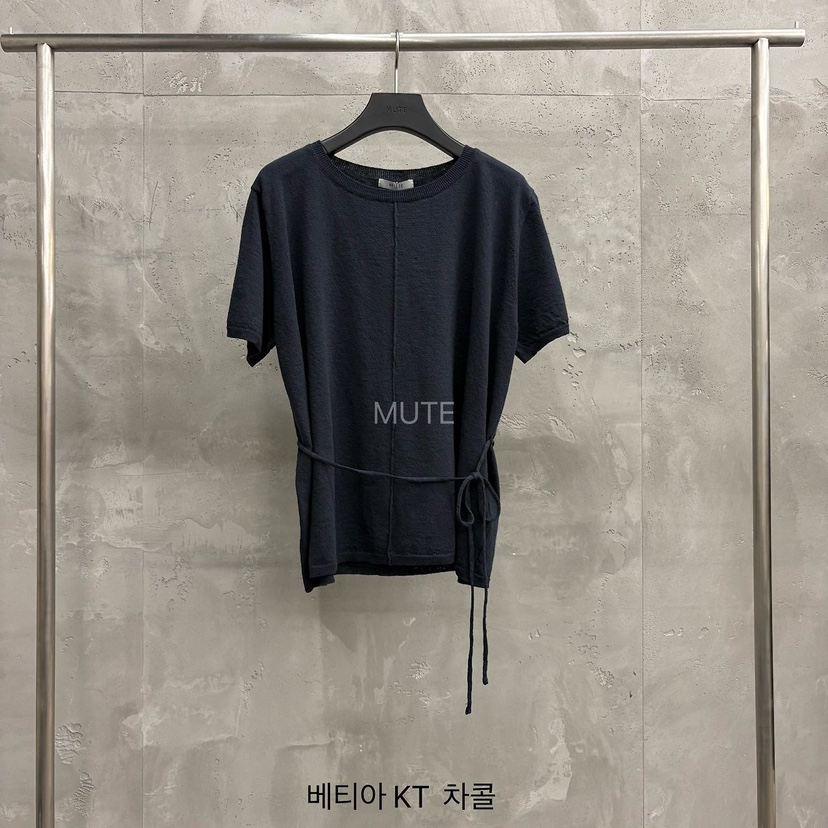 MUTE-P韓國東大門直郵女裝新品職業熱賣人氣推薦T恤含腰繩MUTET恤圖色4
