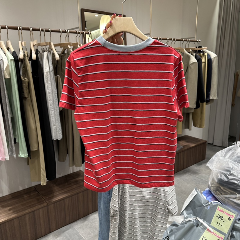 BABYTOUCH韓國直郵實拍女士新款26春夏人氣熱賣時尚T恤條紋BABYTOUCHT恤