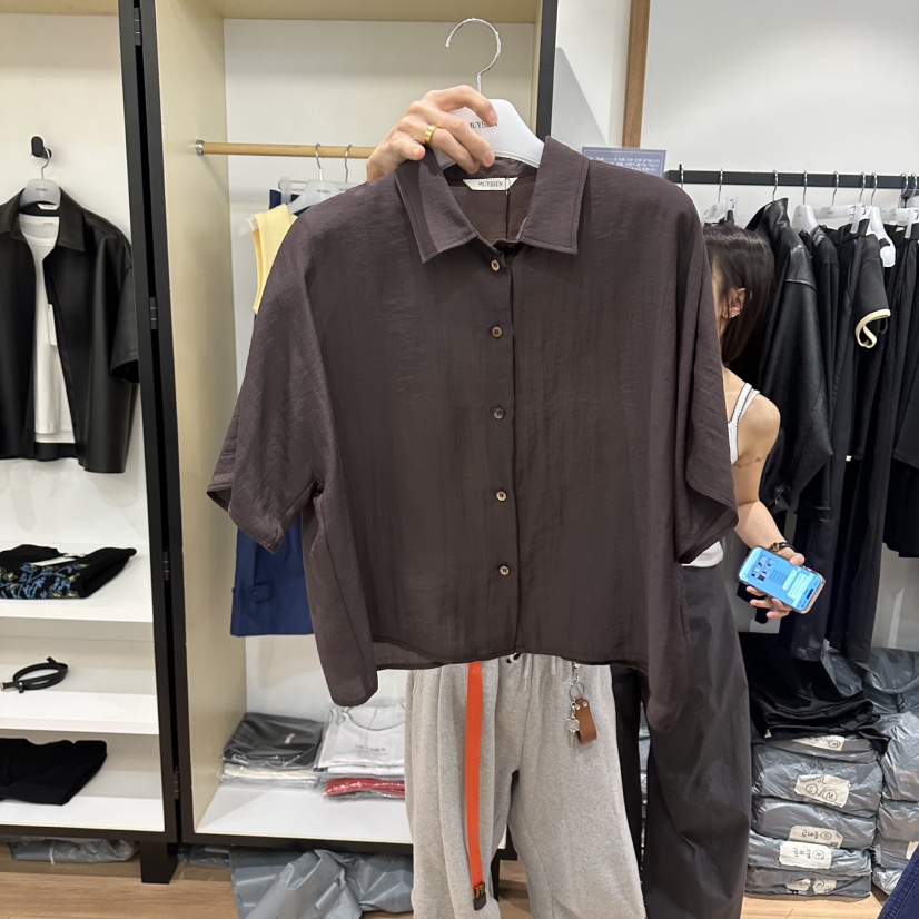 MUYBIEN韓國直郵女裝新款熱賣26春夏推薦職業襯衫蕾絲衫亞麻MUYBIEN襯衫/蕾絲衫圖色3