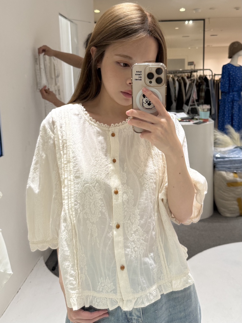 FABRIC韓國東大門直郵女裝新款人氣熱賣休閑時尚襯衫蕾絲衫FABRIC襯衫/蕾絲衫