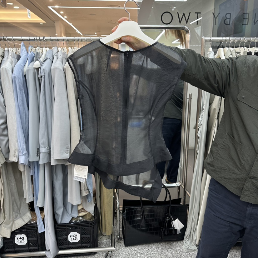 ONEBYTWO韓國直郵實拍女裝新款26春夏推薦襯衫蕾絲衫歐根紗ONE BY TWO襯衫/蕾絲衫