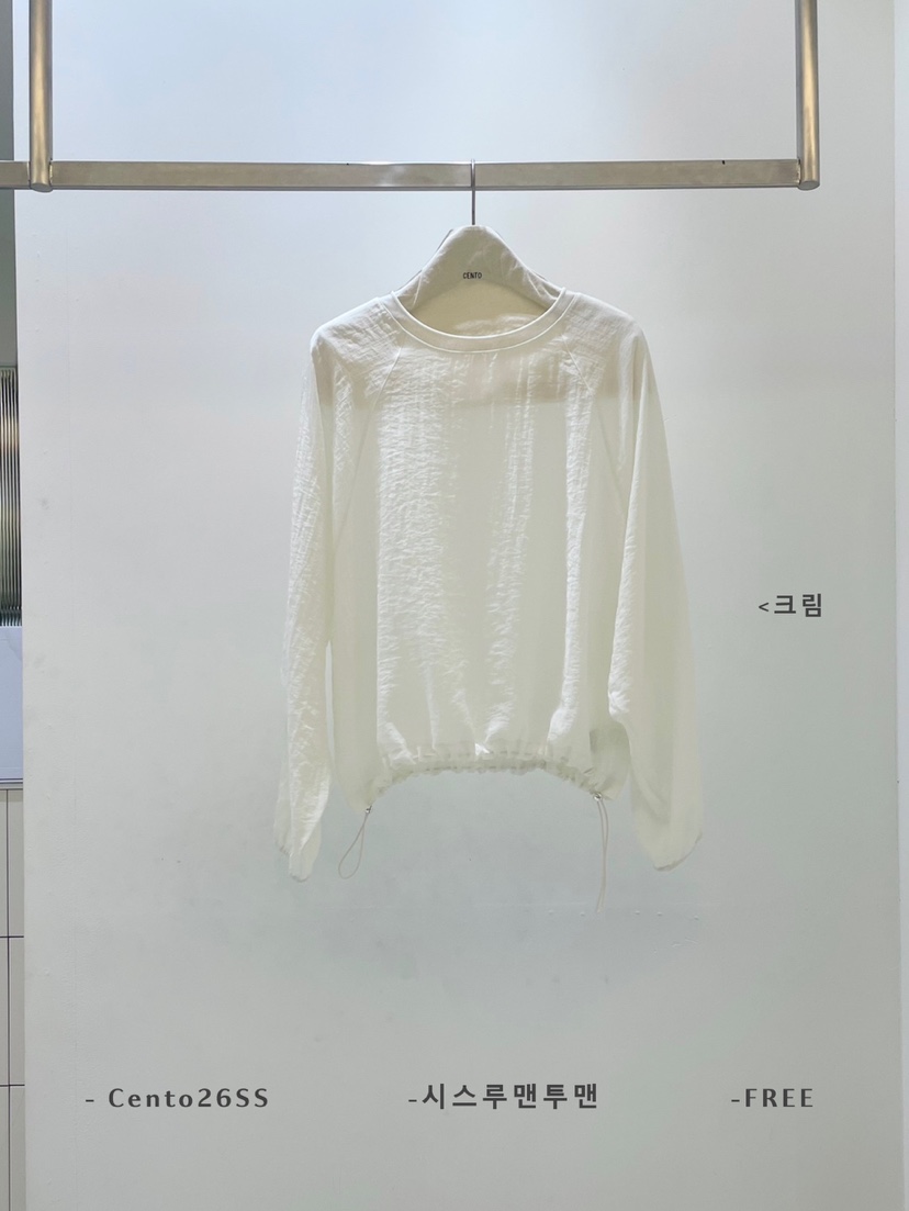 CENTO韓國代購女士新款時尚職業休閑26春夏襯衫蕾絲衫透明CENTO襯衫/蕾絲衫圖色2奶油色