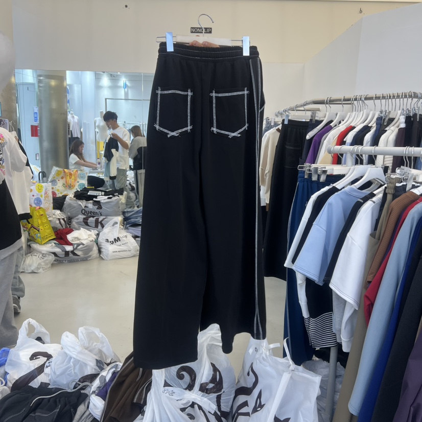 NON CLIP韓國直郵女裝新款熱賣休閑26春夏人氣休閑褲條紋NON CLIP休閑褲