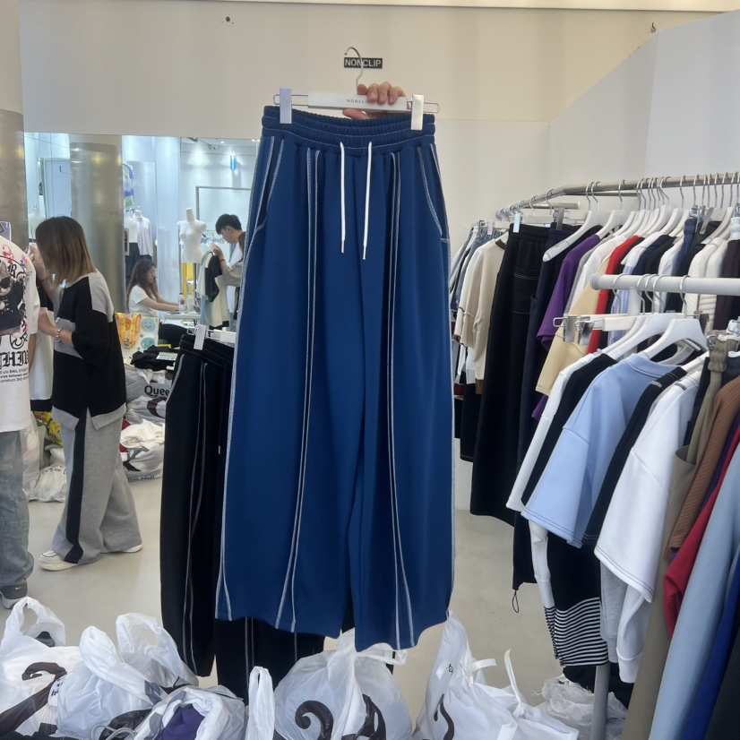 NON CLIP韓國直郵女裝新款熱賣休閑26春夏人氣休閑褲條紋NON CLIP休閑褲圖色1