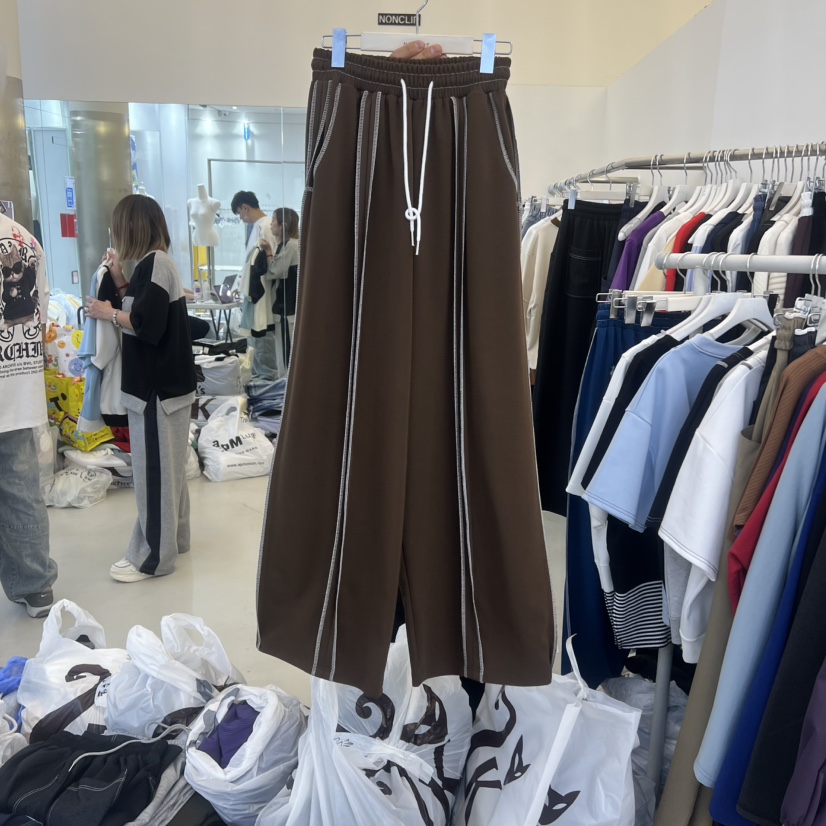 NON CLIP韓國直郵女裝新款熱賣休閑26春夏人氣休閑褲條紋NON CLIP休閑褲圖色2