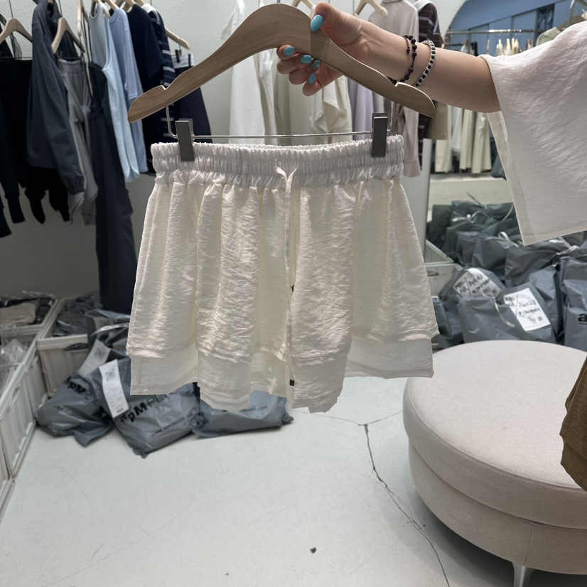 HUMMING BIRD韓國直郵實拍女裝新品26春夏短褲闊腿褲亞麻HUMMING BIRD短褲圖色1