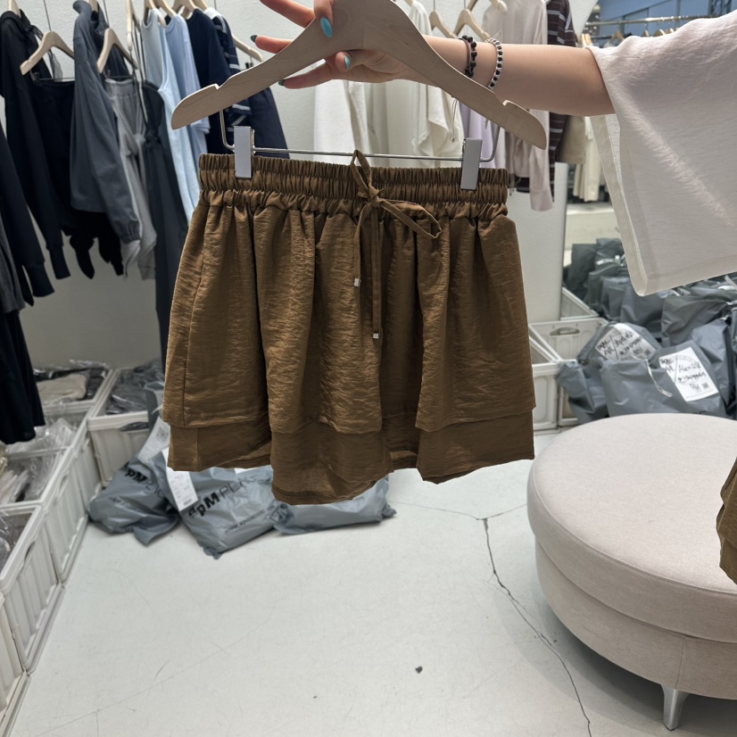 HUMMING BIRD韓國直郵實拍女裝新品26春夏短褲闊腿褲亞麻HUMMING BIRD短褲圖色2