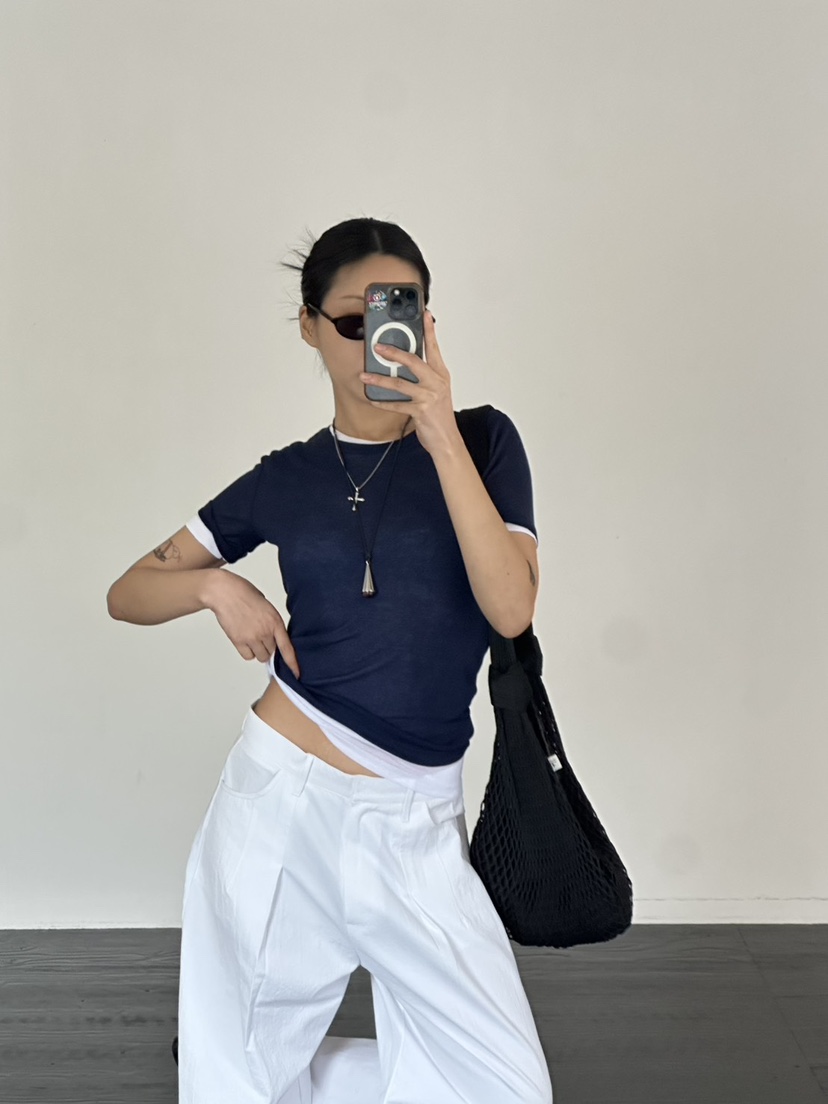 LIMLIMLIM韓國直郵女裝新款時尚職業休閑26春夏熱賣T恤天絲LIM LIM LIMT恤