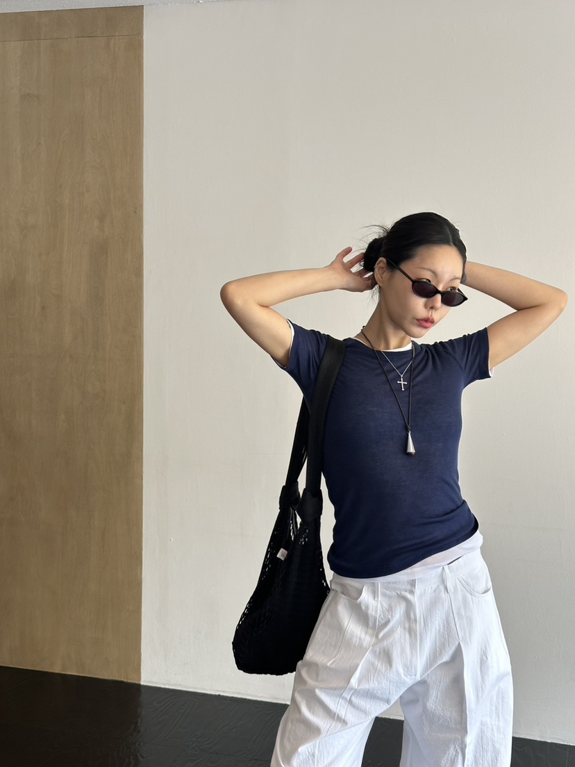 LIMLIMLIM韓國直郵女裝新款時尚職業休閑26春夏熱賣T恤天絲LIM LIM LIMT恤