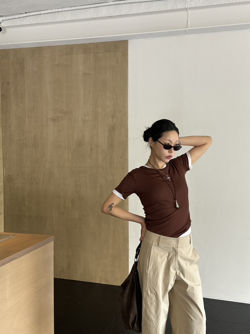 LIMLIMLIM韓國直郵女裝新款時尚職業休閑26春夏熱賣T恤天絲LIM LIM LIMT恤