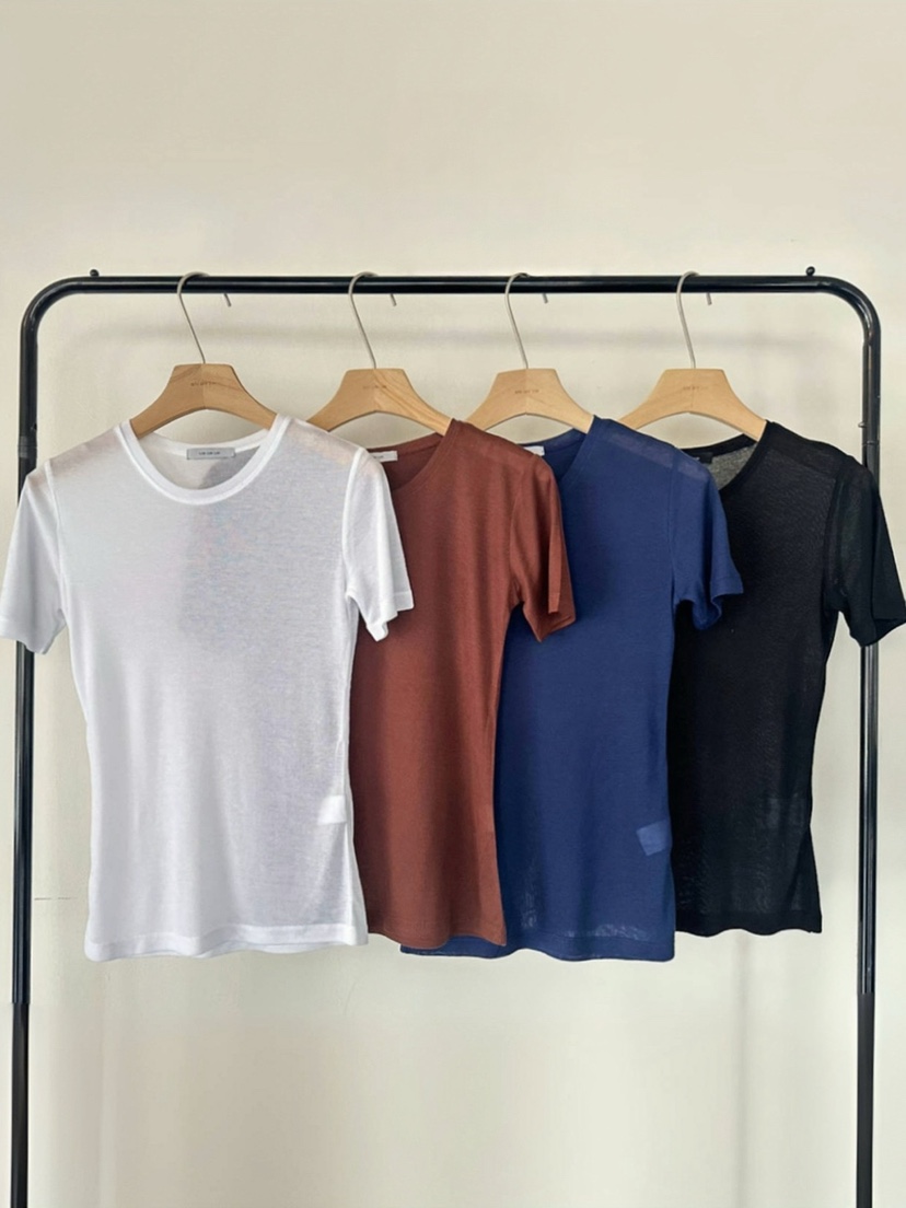 LIMLIMLIM韓國直郵女裝新款時尚職業休閑26春夏熱賣T恤天絲LIM LIM LIMT恤圖色4左四色