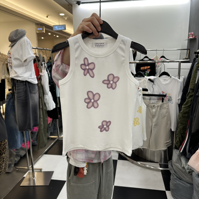 LADYBLACK/THE BLACK韓國東大門代購女裝新品熱賣吊帶背心花朵LADYBLACK/THE BLACK吊帶/背心圖色2