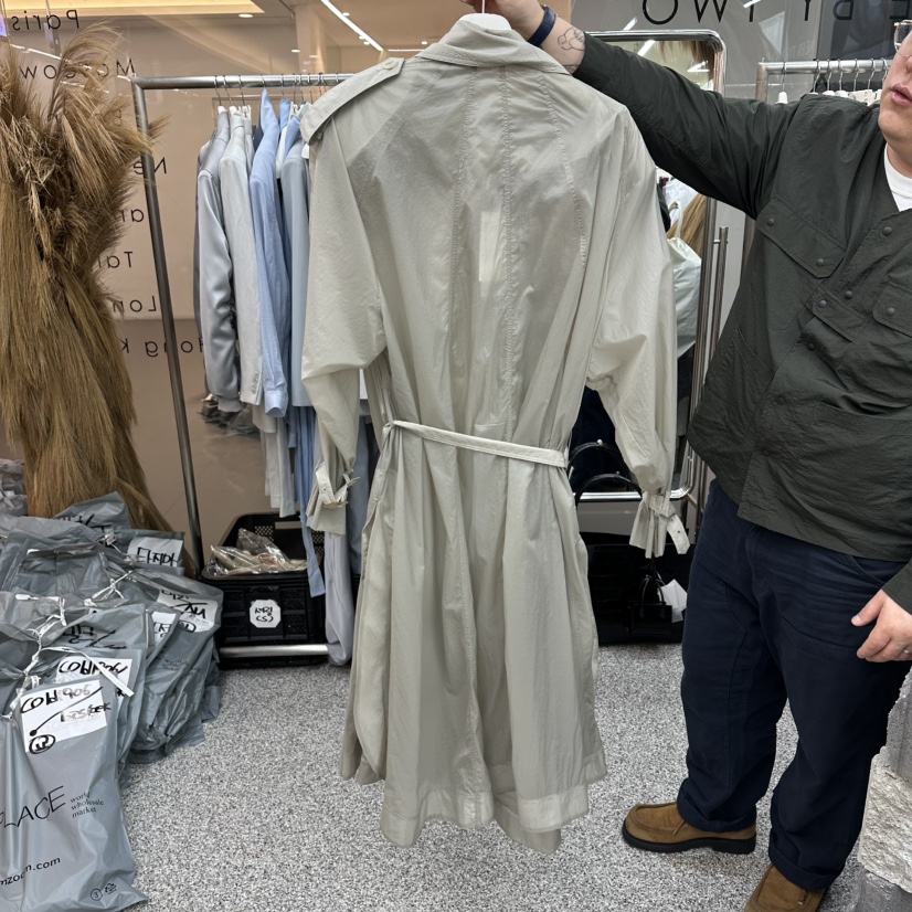 ONEBYTWO韓國直郵女士新品推薦人氣26春夏長款風衣含腰帶ONE BY TWO長款風衣