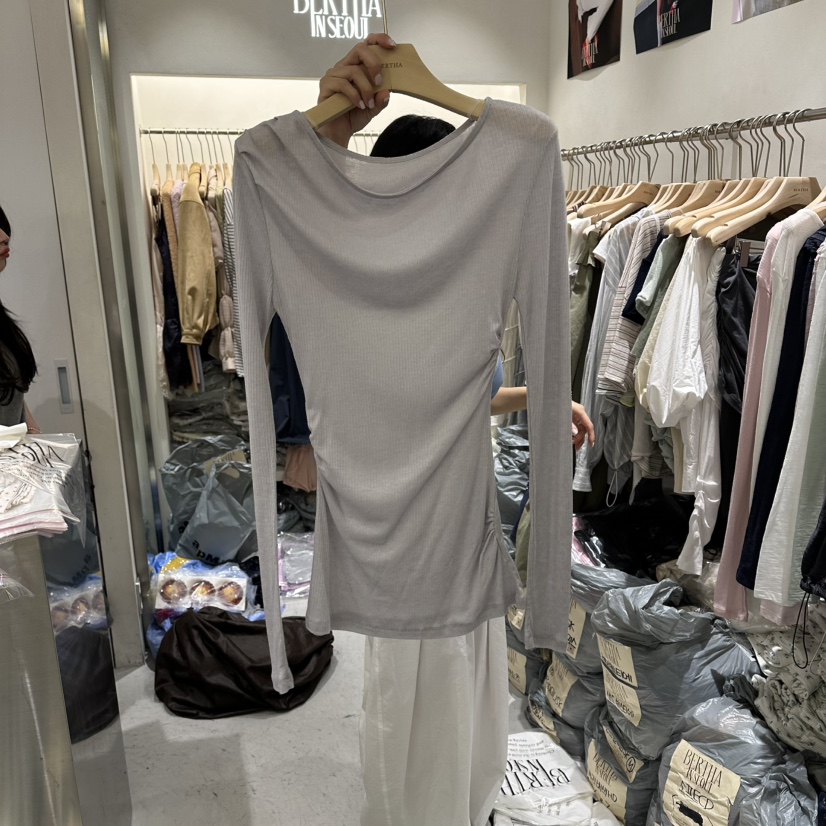 BERTHA韓國直郵女士新品職業26春夏休閑推薦人氣熱賣長袖T恤BERTHA長袖T恤圖色3