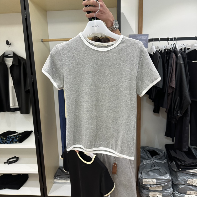 MUYBIEN韓國東大門代購女士新款休閑人氣26春夏推薦熱賣T恤MUYBIENT恤圖色2