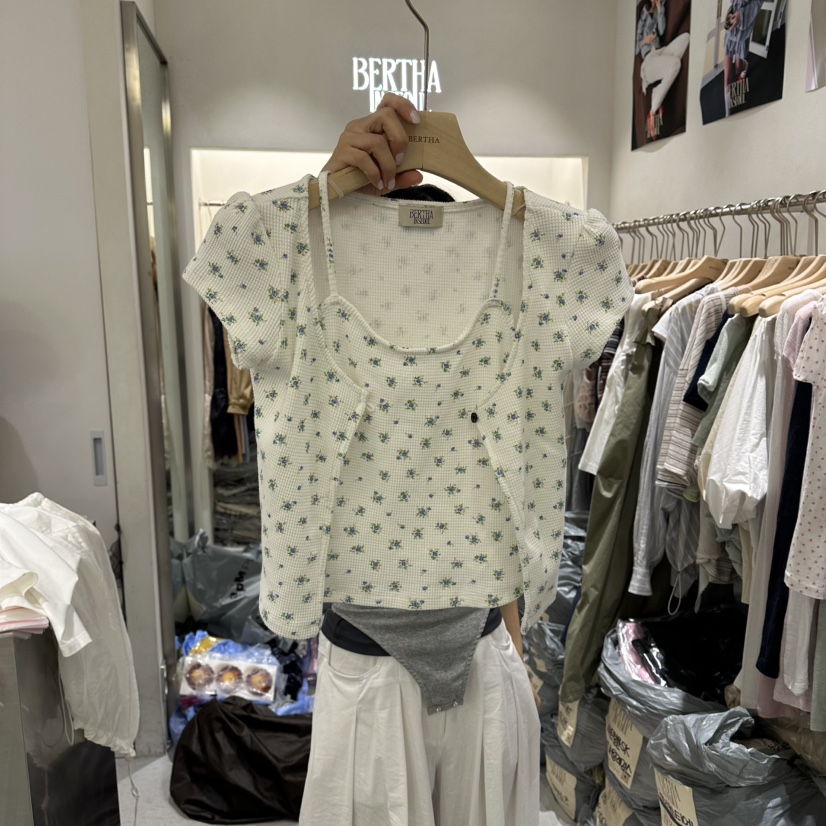 BERTHA韓國東大門代購女士新品休閑職業推薦時尚T恤假兩件BERTHAT恤圖色2