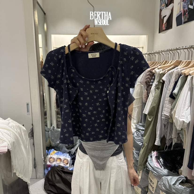 BERTHA韓國東大門代購女士新品休閑職業推薦時尚T恤假兩件BERTHAT恤圖色3