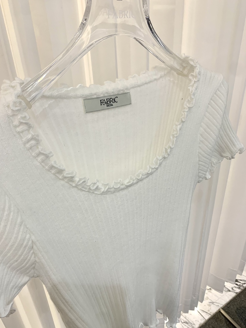 FABRIC韓國直郵實拍女士新款熱賣休閑26春夏時尚針織衫褶皺FABRIC針織衫