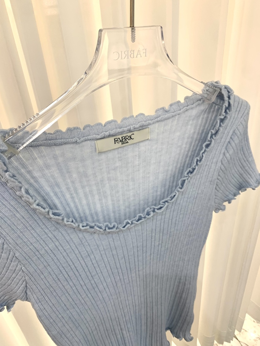 FABRIC韓國直郵實拍女士新款熱賣休閑26春夏時尚針織衫褶皺FABRIC針織衫