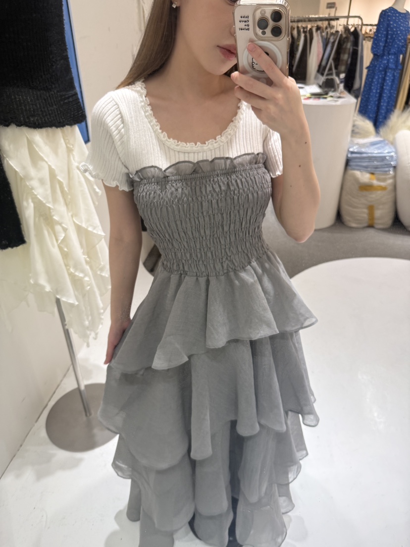 FABRIC韓國直郵實拍女士新款熱賣休閑26春夏時尚針織衫褶皺FABRIC針織衫