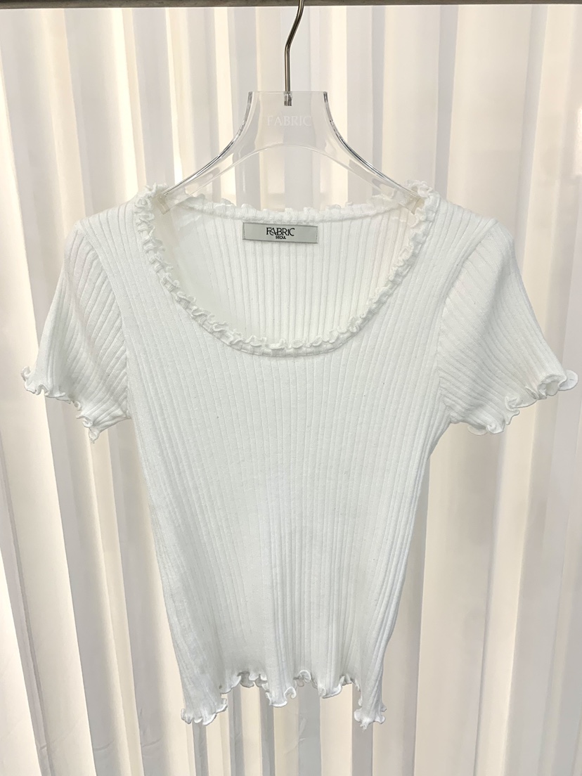 FABRIC韓國直郵實拍女士新款熱賣休閑26春夏時尚針織衫褶皺FABRIC針織衫圖色1