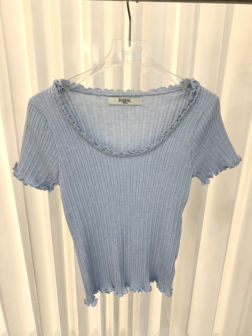 FABRIC韓國直郵實拍女士新款熱賣休閑26春夏時尚針織衫褶皺FABRIC針織衫圖色2